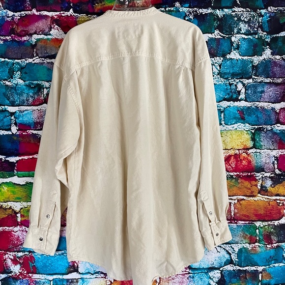 Vintage 90's American Rebel Sacrifice Nothing Silk Button Down Shirt Large - Picture 2 of 8